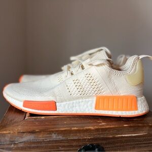 Adidas Men’s NMD R1 Sneakers in Cream and Orange